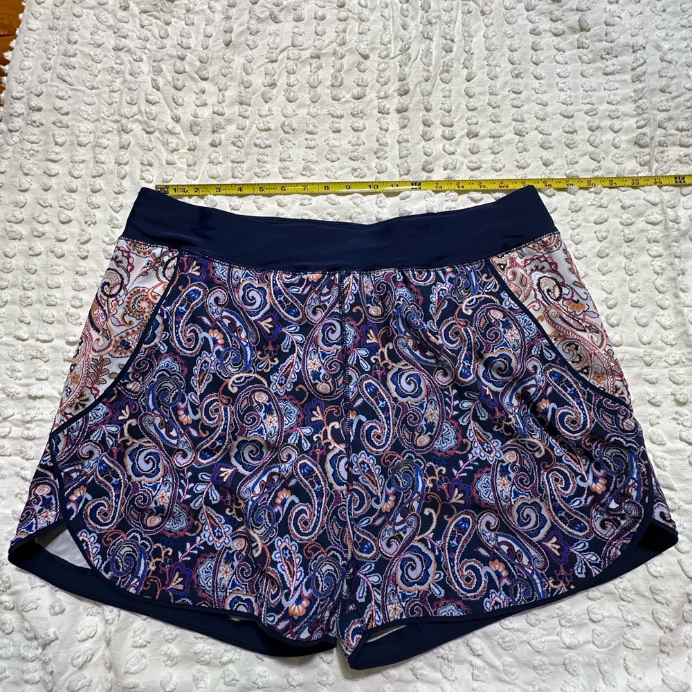 Lands' End Blue Athletic Shorts with Navy Trim